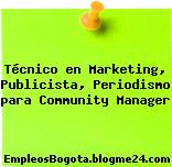 Técnico en Marketing, Publicista, Periodismo para Community Manager