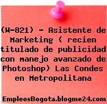 (W-821) – Asistente de Marketing ( recien titulado de publicidad con manejo avanzado de Photoshop) Las Condes en Metropolitana