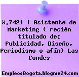 X.742] | Asistente de Marketing ( recién titulado de: Publicidad, Diseño, Periodismo o afín) Las Condes