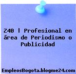 Z40 | Profesional en área de Periodismo o Publicidad