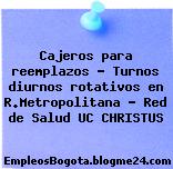 Cajeros para reemplazos – Turnos diurnos rotativos en R.Metropolitana – Red de Salud UC CHRISTUS