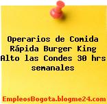 Operarios de Comida Rápida Burger King Alto las Condes 30 hrs semanales
