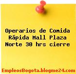 Operarios de Comida Rápida Mall Plaza Norte 30 hrs cierre