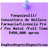 Panguipulli/ Consultora de Belleza Farmacia/Licencia Pre / Pos Natal /Full Time $450.000 aprox