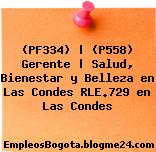 (PF334) | (P558) Gerente | Salud, Bienestar y Belleza en Las Condes RLE.729 en Las Condes