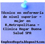 Técnico en enfermería de nivel superior – mujer en R.Metropolitana – Clinica Hogar Buena Salud SPA