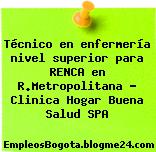 Técnico en enfermería nivel superior para RENCA en R.Metropolitana – Clinica Hogar Buena Salud SPA