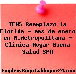 TENS Reemplazo la Florida – mes de enero en R.Metropolitana – Clinica Hogar Buena Salud SPA