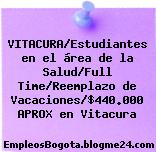 VITACURA/Estudiantes en el área de la Salud/Full Time/Reemplazo de Vacaciones/$440.000 APROX en Vitacura