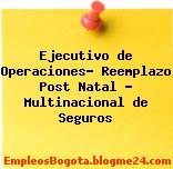 Ejecutivo de Operaciones- Reemplazo Post Natal – Multinacional de Seguros
