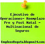 Ejecutivo de Operaciones- Reemplazo Pre y Post Natal – Multinacional de Seguros