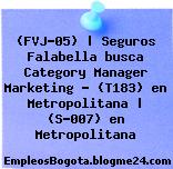 (FVJ-05) | Seguros Falabella busca Category Manager Marketing – (T183) en Metropolitana | (S-007) en Metropolitana