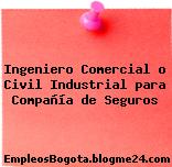 Ingeniero Comercial o Civil Industrial para Compañía de Seguros