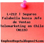 L-212 | Seguros Falabella busca Jefe de Ventas Telemarketing en Chile (N119)