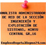 ANALISTA ADMINISTRADOR DE RED DE LA SECCIÓN INGENIERÍA Y EXPLOTACIÓN DE SISTEMAS, MINVU CENTRAL GR.16