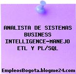 ANALISTA DE SISTEMAS BUSINESS INTELLIGENCE-MANEJO ETL Y PL/SQL