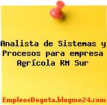Analista de Sistemas y Procesos para empresa Agrícola RM Sur