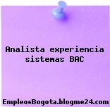Analista experiencia sistemas BAC