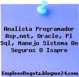 Analista Programador Asp.net, Oracle, Pl Sql, Manejo Sistema De Seguros O Isapre