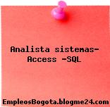 Analista sistemas- Access -SQL