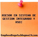 ASESOR EN SISTEMA DE GESTION INTEGRADO Y HSEC