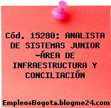 Cód. 15280: ANALISTA DE SISTEMAS JUNIOR -ÁREA DE INFRAESTRUCTURA Y CONCILIACIÓN