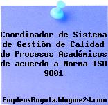 Coordinador de Sistema de Gestión de Calidad de Procesos Académicos de acuerdo a Norma ISO 9001