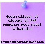 desarrollador de sistema en PHP remplazo post natal Valparaíso