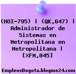 (HOI-795) | (QK.647) | Administrador de Sistemas en Metropolitana en Metropolitana | [XFM.045]