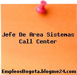 Jefe De Area Sistemas Call Center