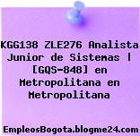 KGG138 ZLE276 Analista Junior de Sistemas | [GQS-848] en Metropolitana en Metropolitana