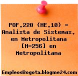 POF.220 (HE.10) – Analista de Sistemas. en Metropolitana [H-256] en Metropolitana