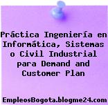 Práctica Ingeniería en Informática, Sistemas o Civil Industrial para Demand and Customer Plan