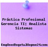 Práctica Profesional Gerencia TI: Analista Sistemas