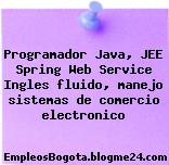 Programador Java, JEE Spring Web Service Ingles fluido, manejo sistemas de comercio electronico