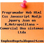 Programador Web Html Css Javascript Nodjs jquery Json en R.Metropolitana – Comercial Una sistemas Ltda