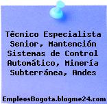 Técnico Especialista Senior, Mantención Sistemas de Control Automático, Minería Subterránea, Andes