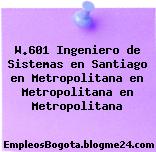 W.601 Ingeniero de Sistemas en Santiago en Metropolitana en Metropolitana en Metropolitana