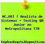 WC.68] | Analista de Sistemas – Testing QA Junior en Metropolitana T70