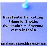 Asistente Marketing (Manejo Inglés Avanzado) – Empresa Vitivinícola