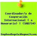 Coordinador/a de Cooperación Internacional ( a Honorario) | (SAD734)