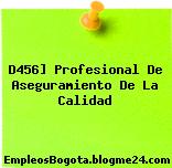 D456] Profesional De Aseguramiento De La Calidad