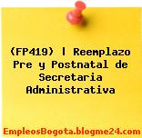 (FP419) | Reemplazo Pre y Postnatal de Secretaria Administrativa