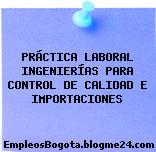 PRÁCTICA LABORAL INGENIERÍAS PARA CONTROL DE CALIDAD E IMPORTACIONES