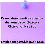 Providencia-Asistente de ventas- Idioma Chino o Nativo