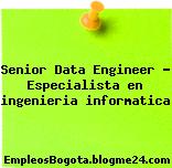 Senior Data Engineer – Especialista en ingenieria informatica