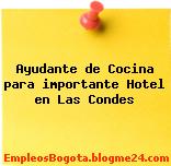 Ayudante de Cocina para importante Hotel en Las Condes
