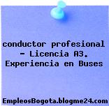 conductor profesional – Licencia A3. Experiencia en Buses