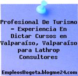 Profesional De Turismo – Experiencia En Dictar Cursos en Valparaíso, Valparaíso para Lathrop Consultores