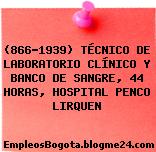 (866-1939) TÉCNICO DE LABORATORIO CLÍNICO Y BANCO DE SANGRE, 44 HORAS, HOSPITAL PENCO LIRQUEN